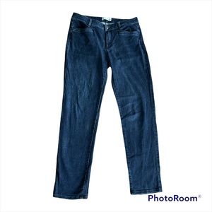 J. JILL DENIM SLIM BOYFRIEND STRAIGHT LEG JEANS, DARK WASH, SIZE 6